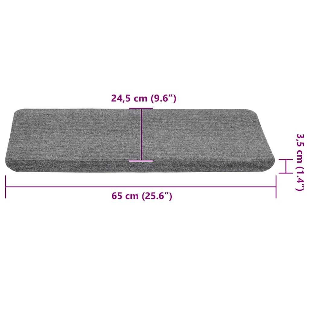 Trapmatten zelfklevend 30 st 65x24,5x3,5 cm grijs