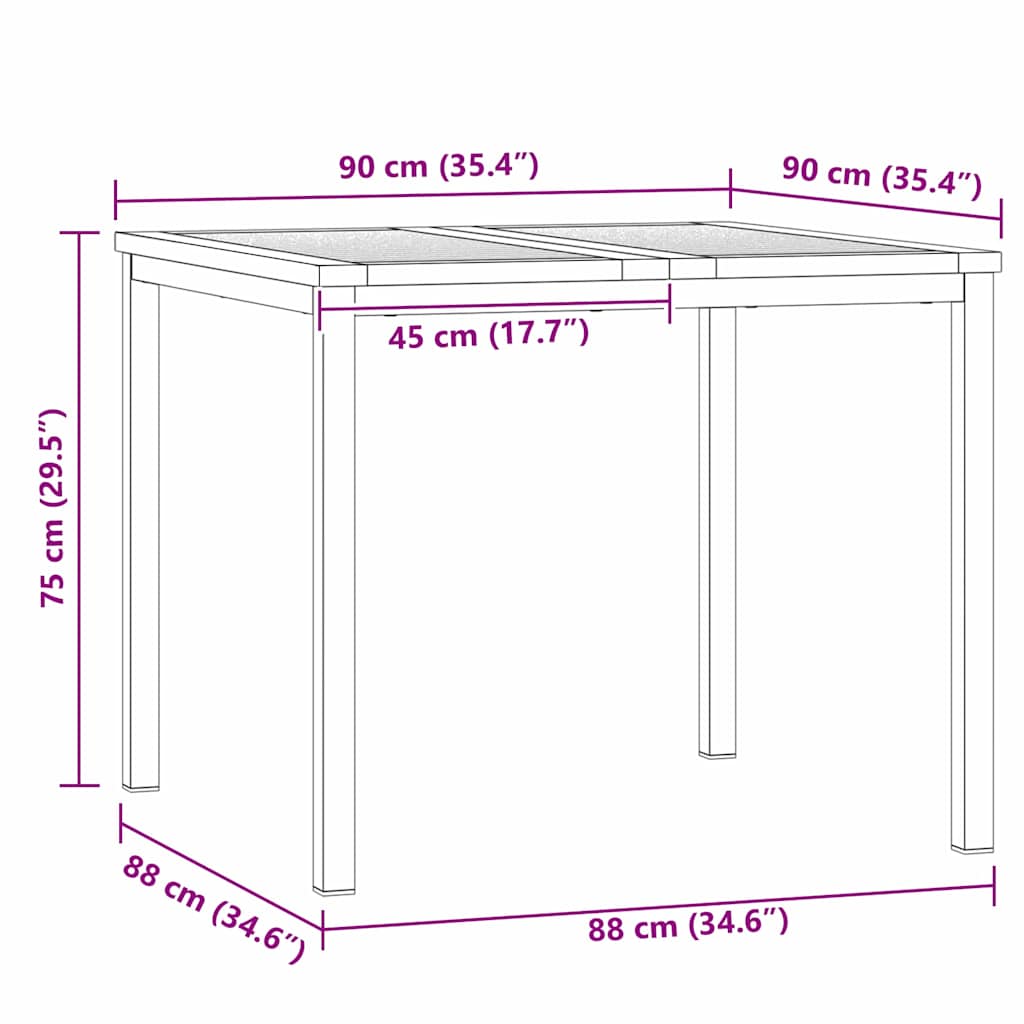 Tuin eettafelset 3 pcs Bruin Massief Teakhout
