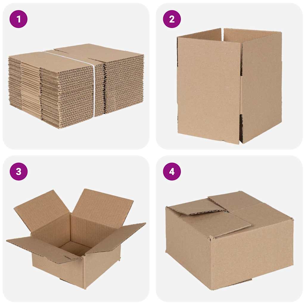 Vouwdoos met opslag 50 pcs Naturel 15 x 15 x 8 cm Karton