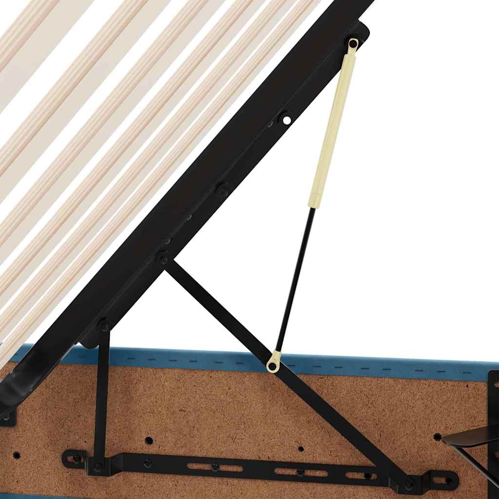 LED Opslagbed met Matras Donkerblauw 180 x 200 cm Fluweel
