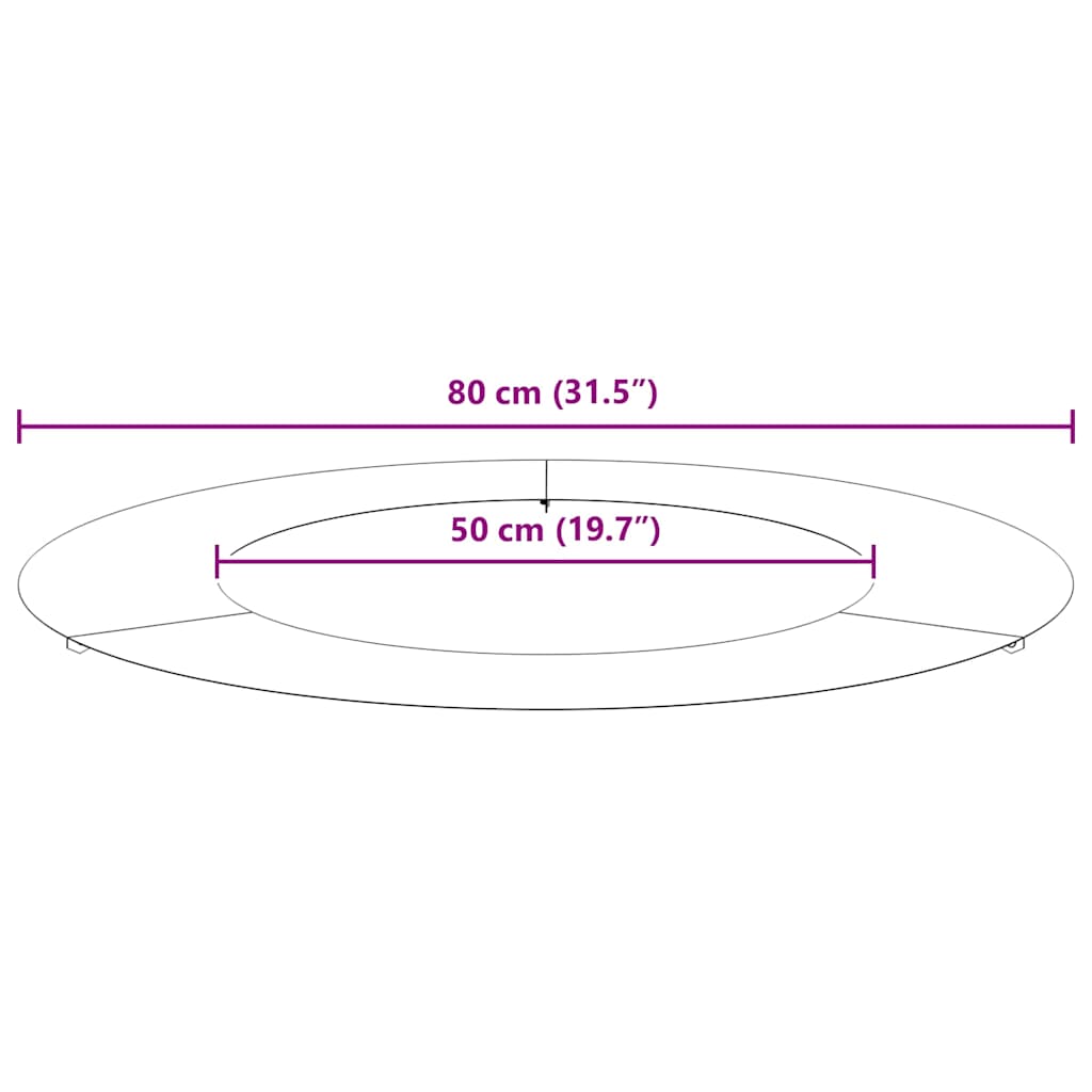geschikt voor platte boomringen 5 pcs Zwart Ø50 / 80 cm Staal