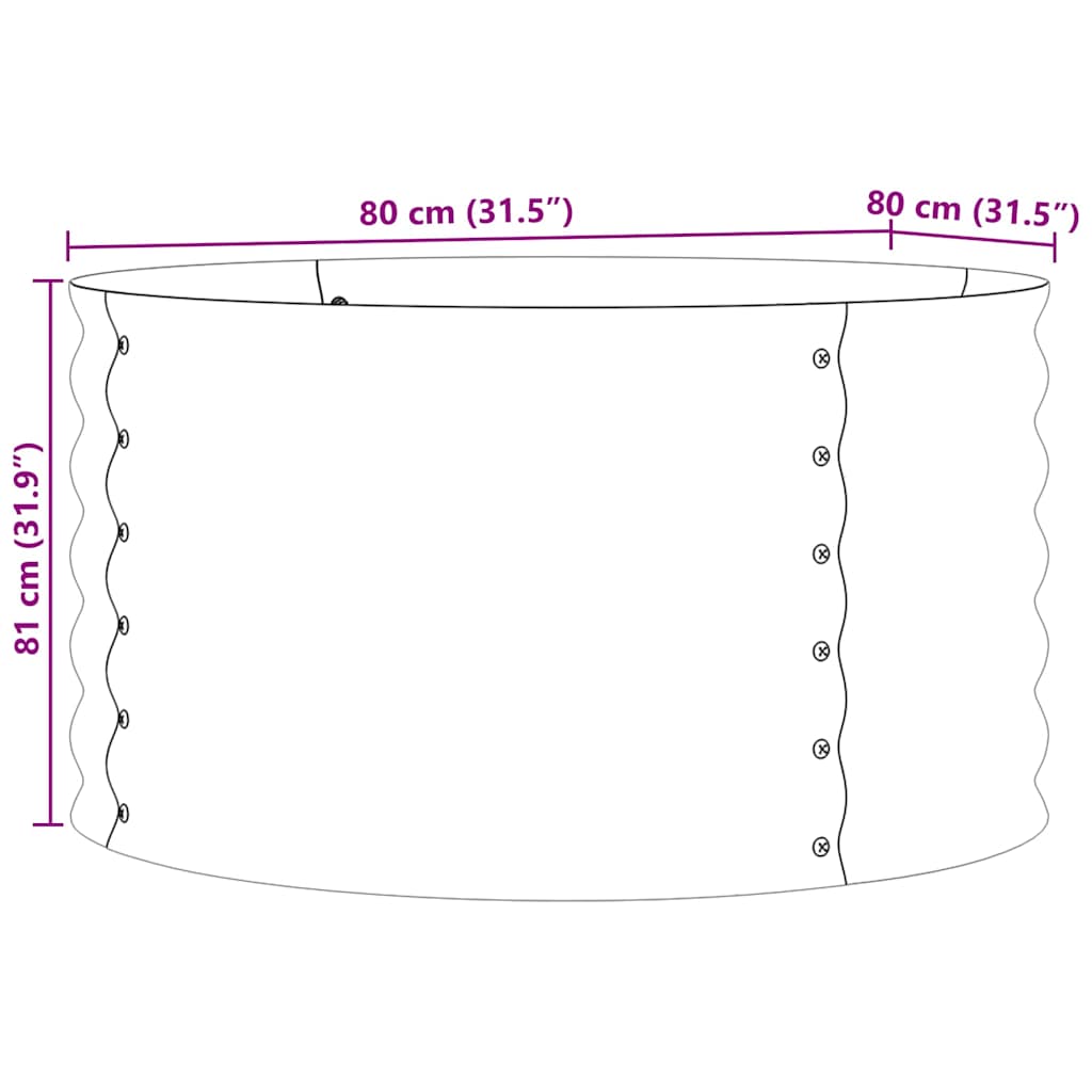 Verhoogd bed Bruin 80 x 80 x 44 cm Staal