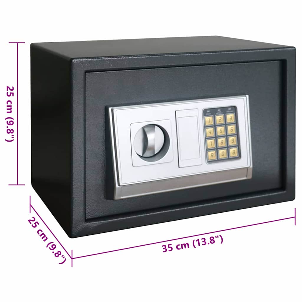 Digitale kluis met slot Donkergrijs 35 x 25 x 25 cm Staal