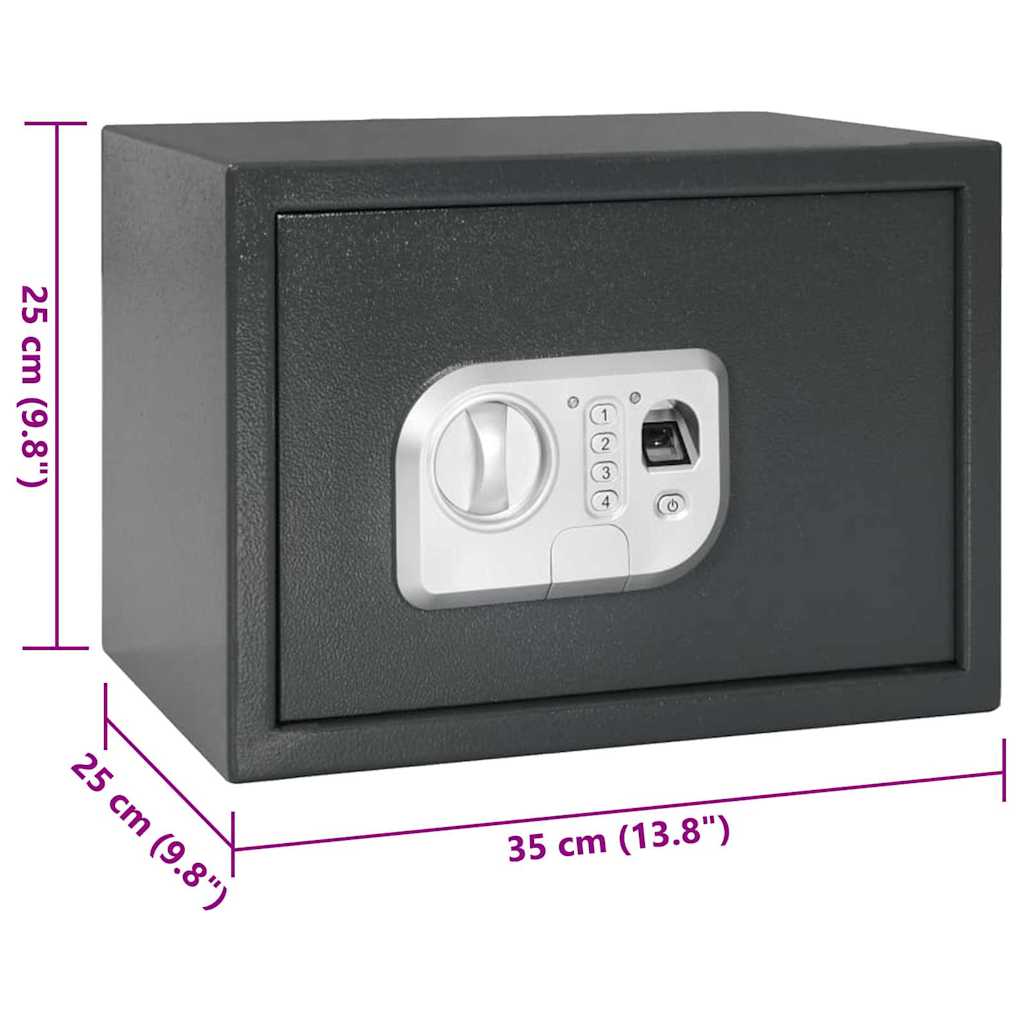 Digitale kluis met slot Donkergrijs 35 x 25 x 25 cm Staal