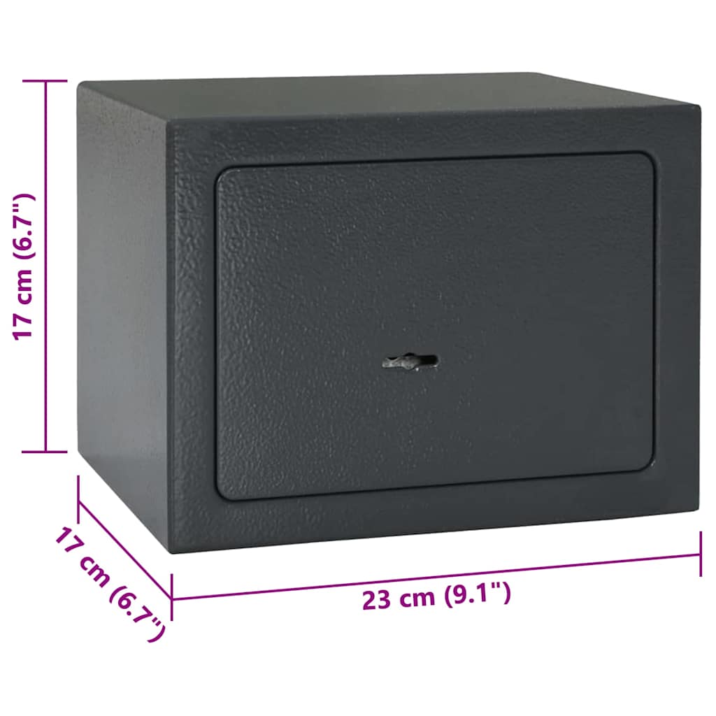 Veiligheidsbox met Sleutelkluis Donkergrijs 17x23x17 cm Staal