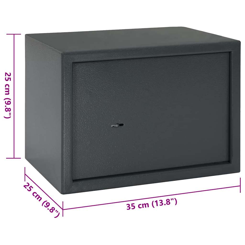 Kluisdoos met slot Donkergrijs 35 x 25 x 25 cm Staal