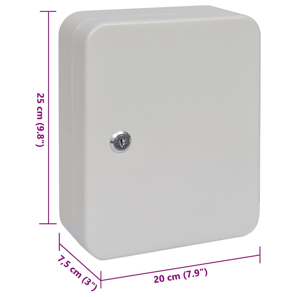 Sleuteldoos met slot Ivoor 20 x 7,5 x 25 cm Staal