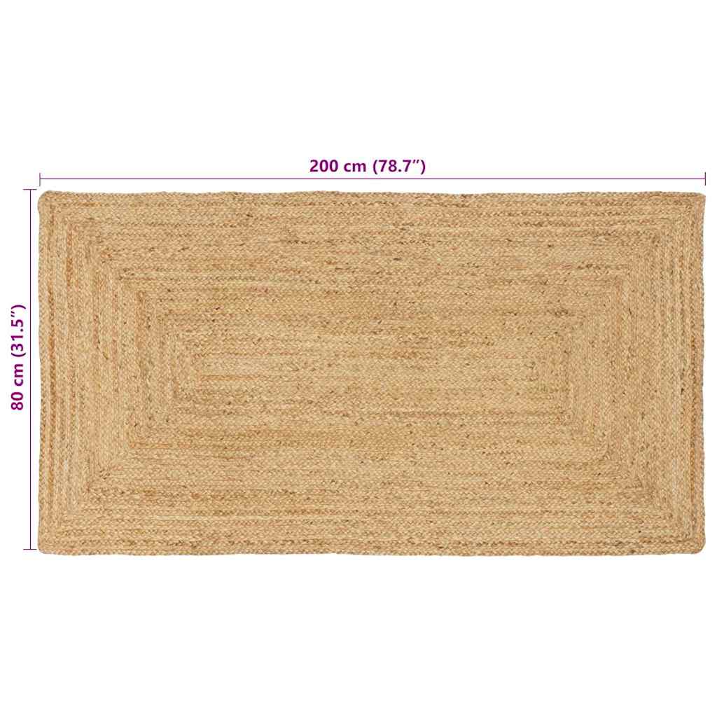 Gebied Tapijt Beige 80 x 200 cm Jute