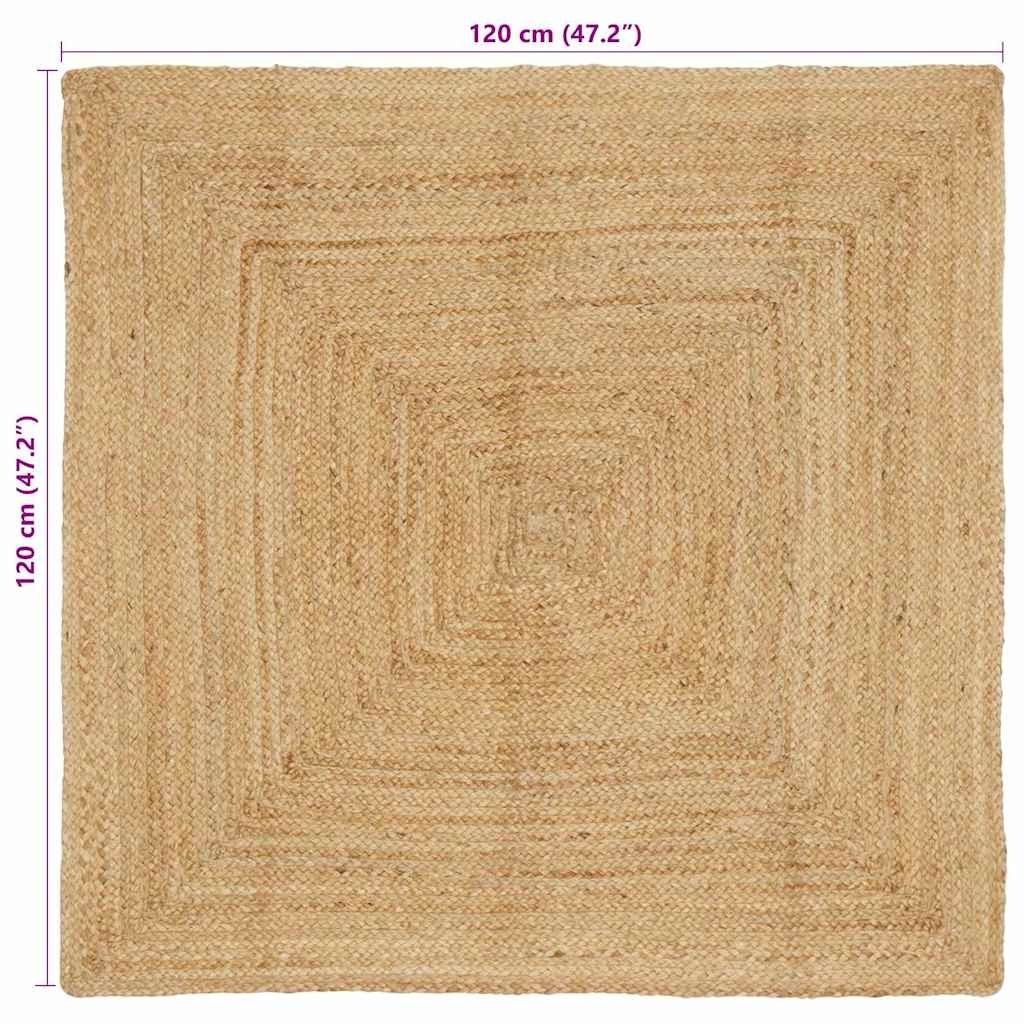 Gebied Tapijt Beige 120 x 120 cm Jute