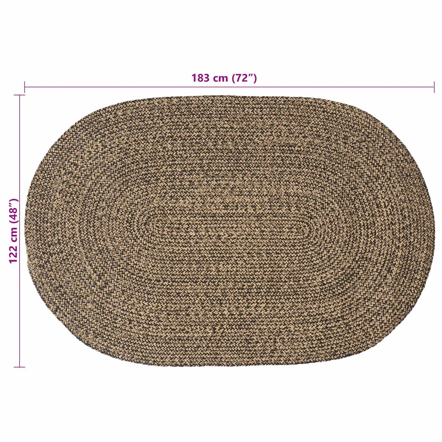 Vloerkleden Zwart 122 x 183 cm Jute