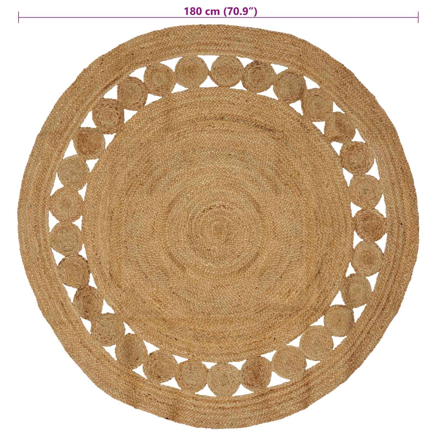Tapijt Naturel Ø 180 cm Jute
