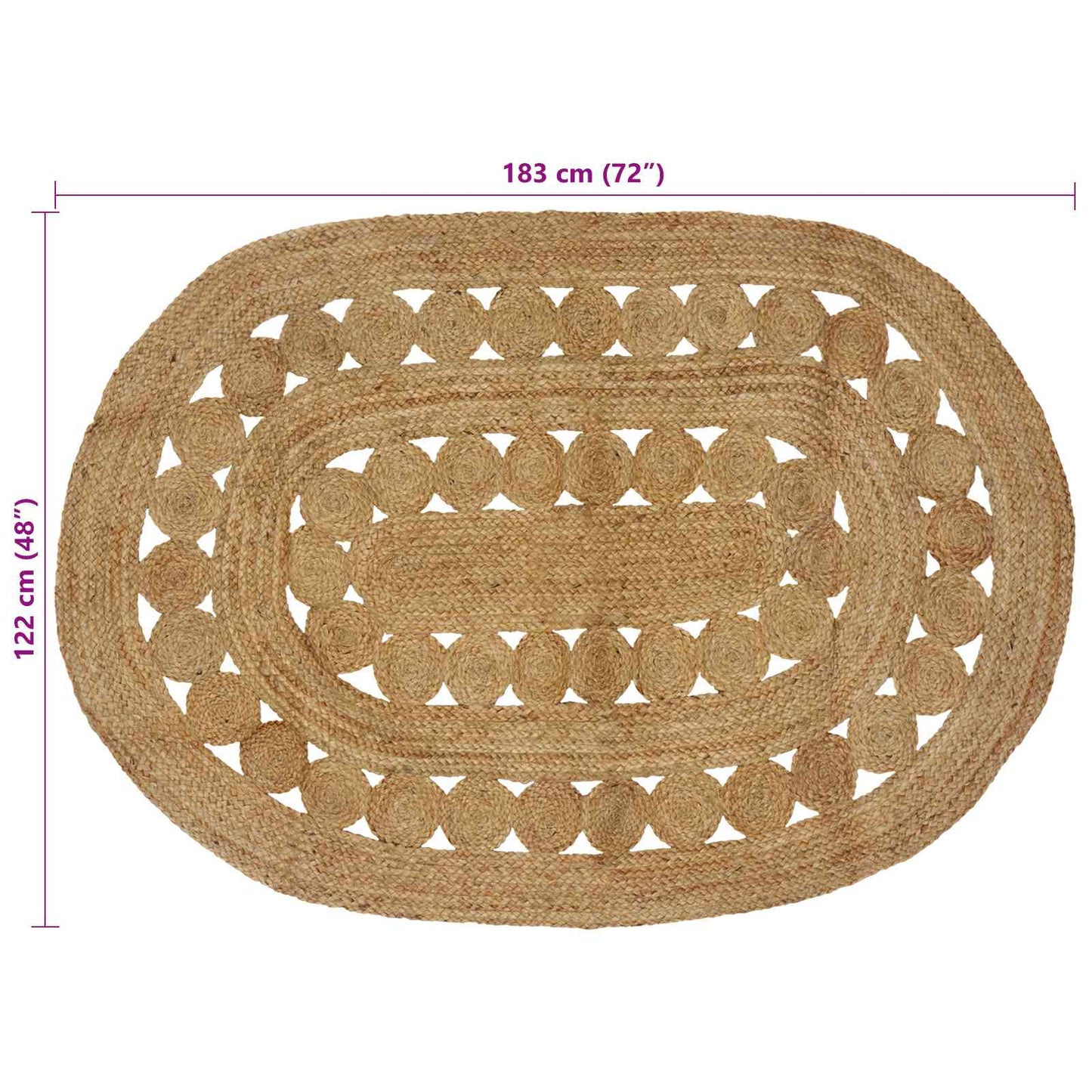 Tapijt Bruin 122 x 183 cm Jute