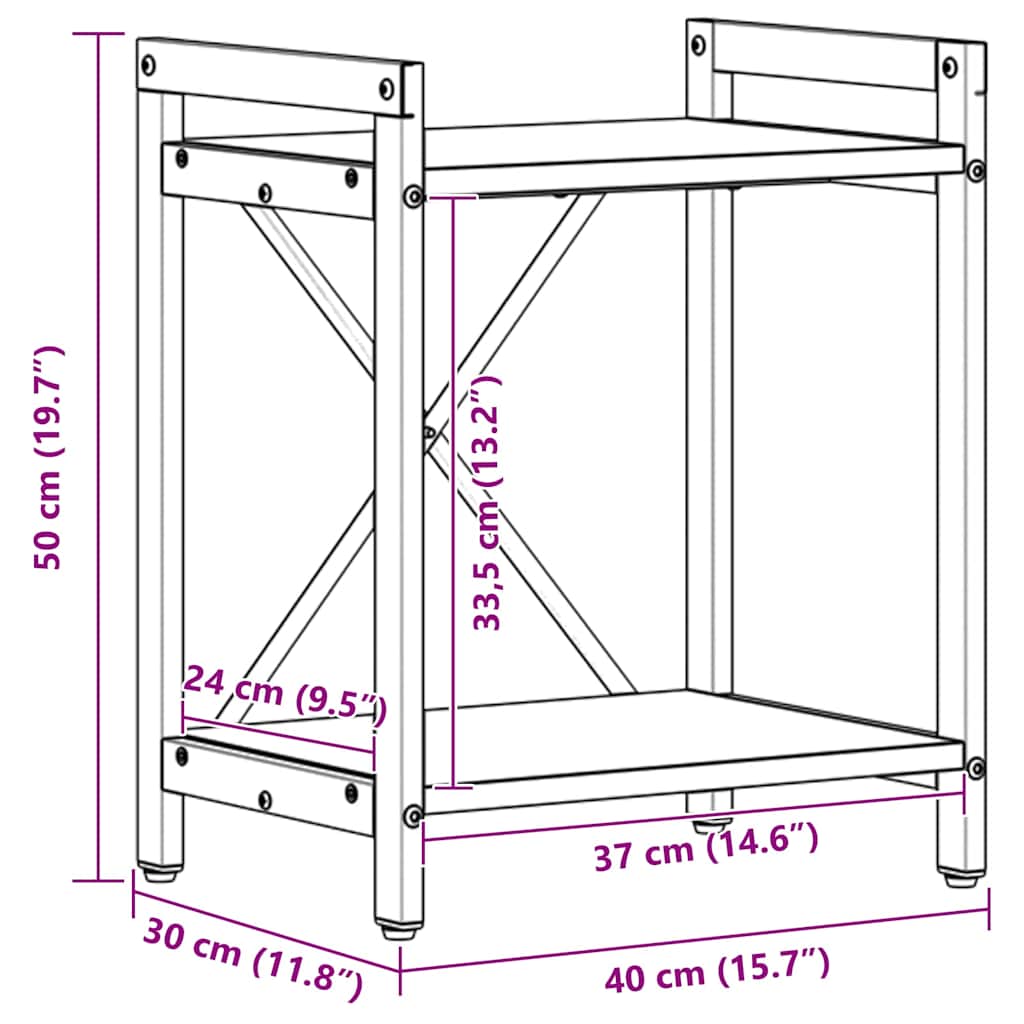 Boekenkast Grijs sonoma 40 x 30 x 48.5 cm Bewerkt hout