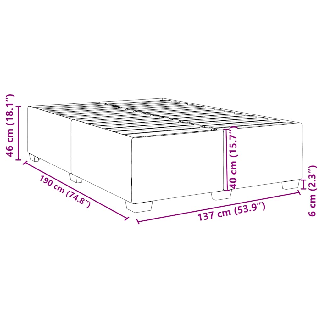 Bedframe Zonder Matras 137X190 Cm Kunstleer Wit