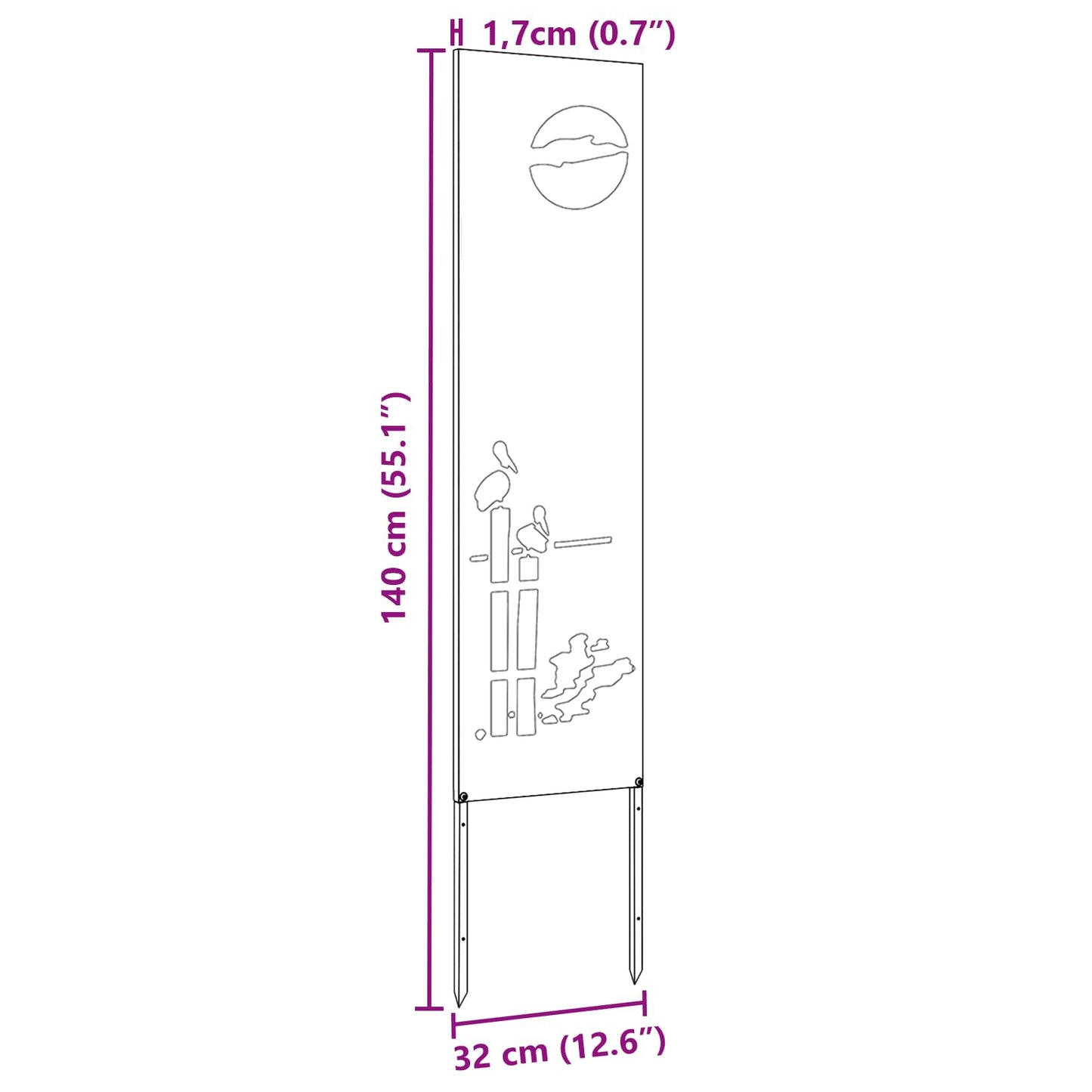 Tuin Privacy Screen Fretwerk Zilver 32 x 140 cm Roestvrij staal
