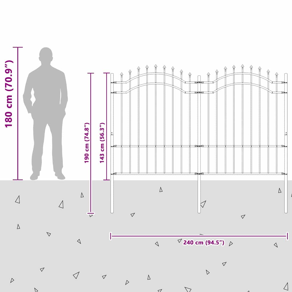 Tuin Hek Wit 190 cm Poedergecoat staal