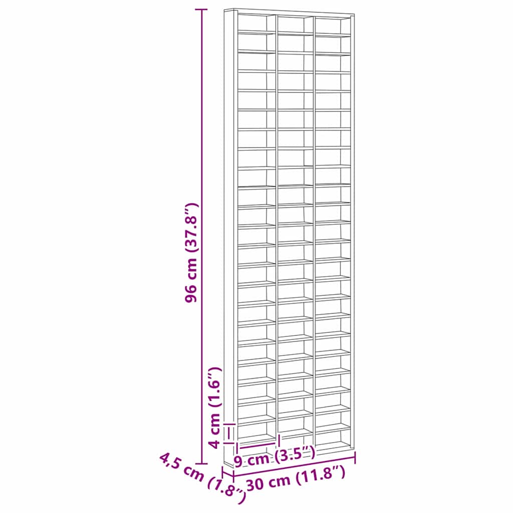 Display Case met opslag Bruin 30 x 4.5 x 96 cm Bewerkt hout