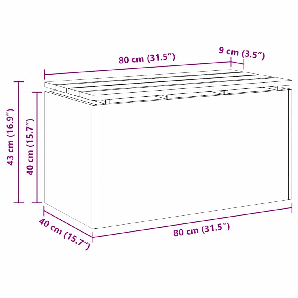 Tuinbank Wit 80 x 40 x 43 cm Staal