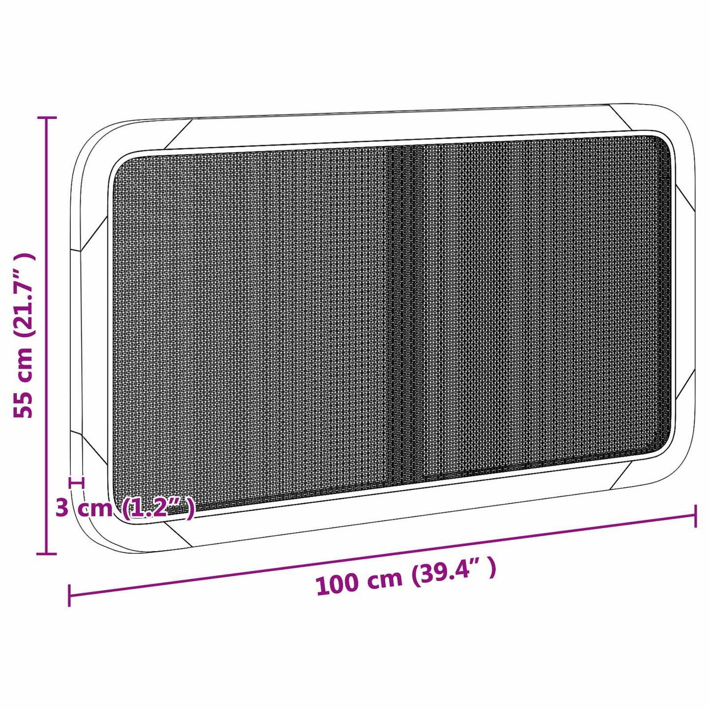 Hoofdbord met hoofdeinde Zwart 100 x 55 x 3 cm Rattan