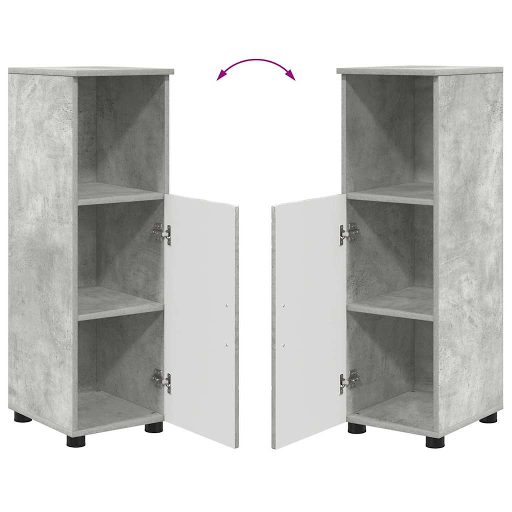 Badkamermeubelset 4 pcs Beton Grijs Bewerkt hout & Metaal