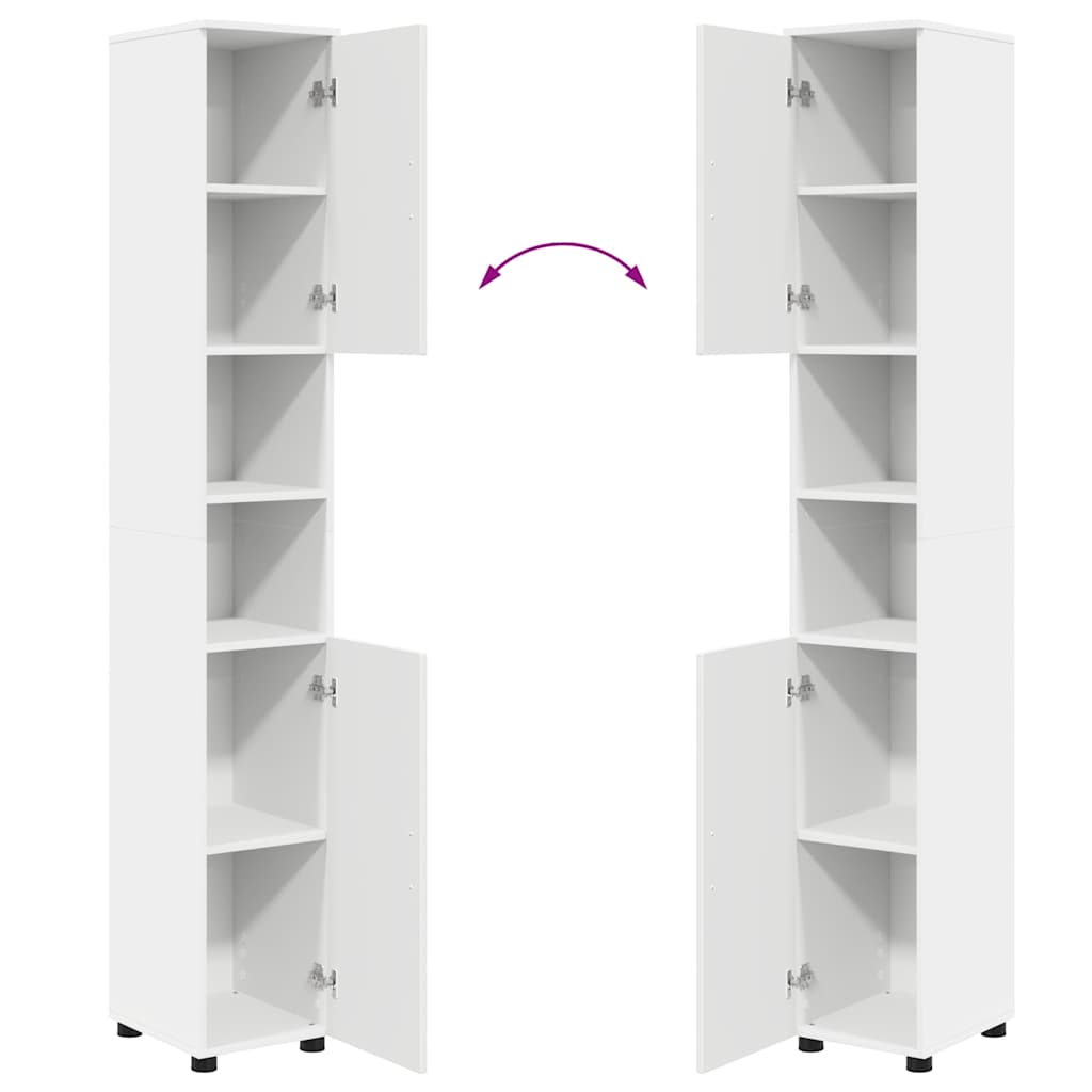Badkamermeubelset met opslag 5 pcs Wit Bewerkt hout & Metaal