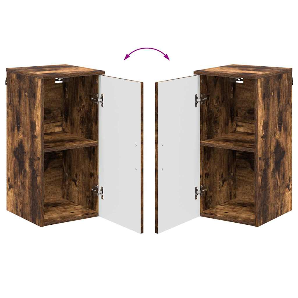 Badkamermeubelset 5 pcs Gerookt eiken Geperst Hout en Metaal