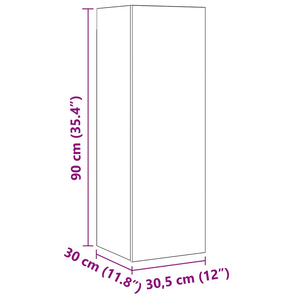 Tv-meubelset 8 pcs artisanaal eikenkleurig 30.5 x 30 x 90 cm