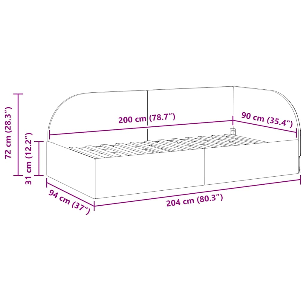 Hoekbedframe met hoofdeinde Donkergroen 90 cm x 200 cm Fluweel