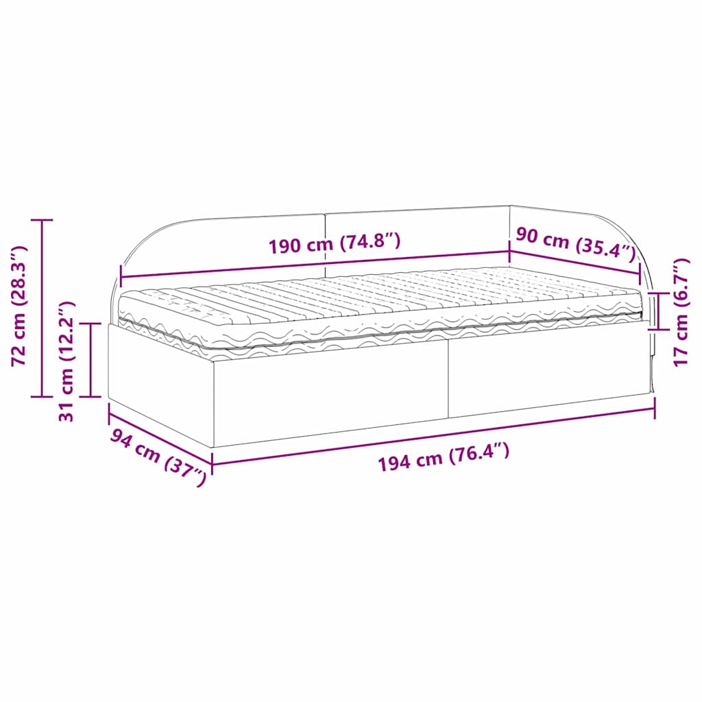 Hoekbedframe met Matras met hoofdeinde 2 pcs Turquoise Fluweel