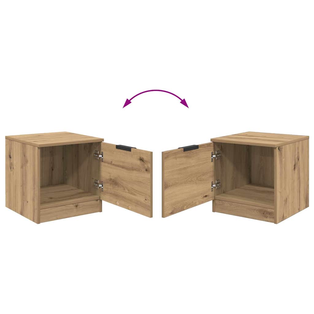 Bedkast 2 pcs artisanaal eikenkleurig 40 x 39 x 40 cm