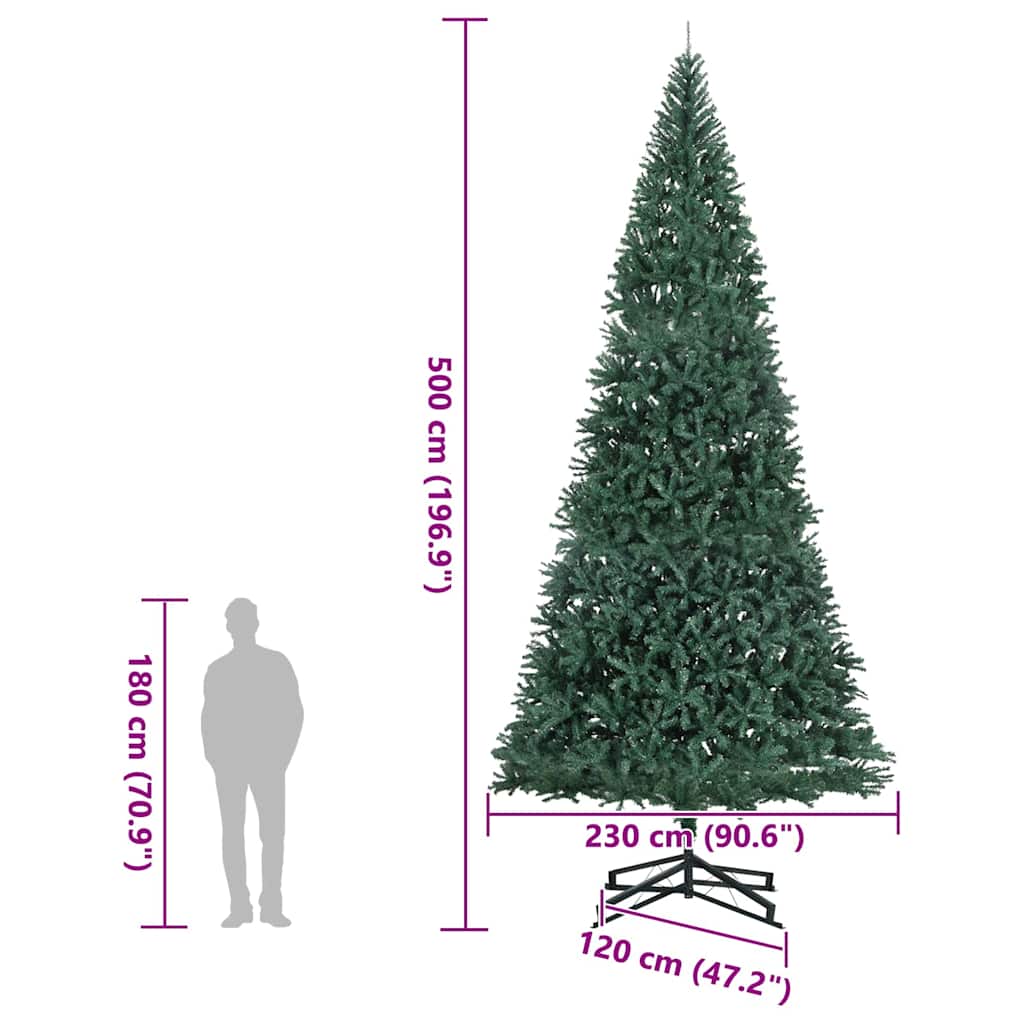 Kunst Kerstboom met verlichting Groen 500 cm PVC