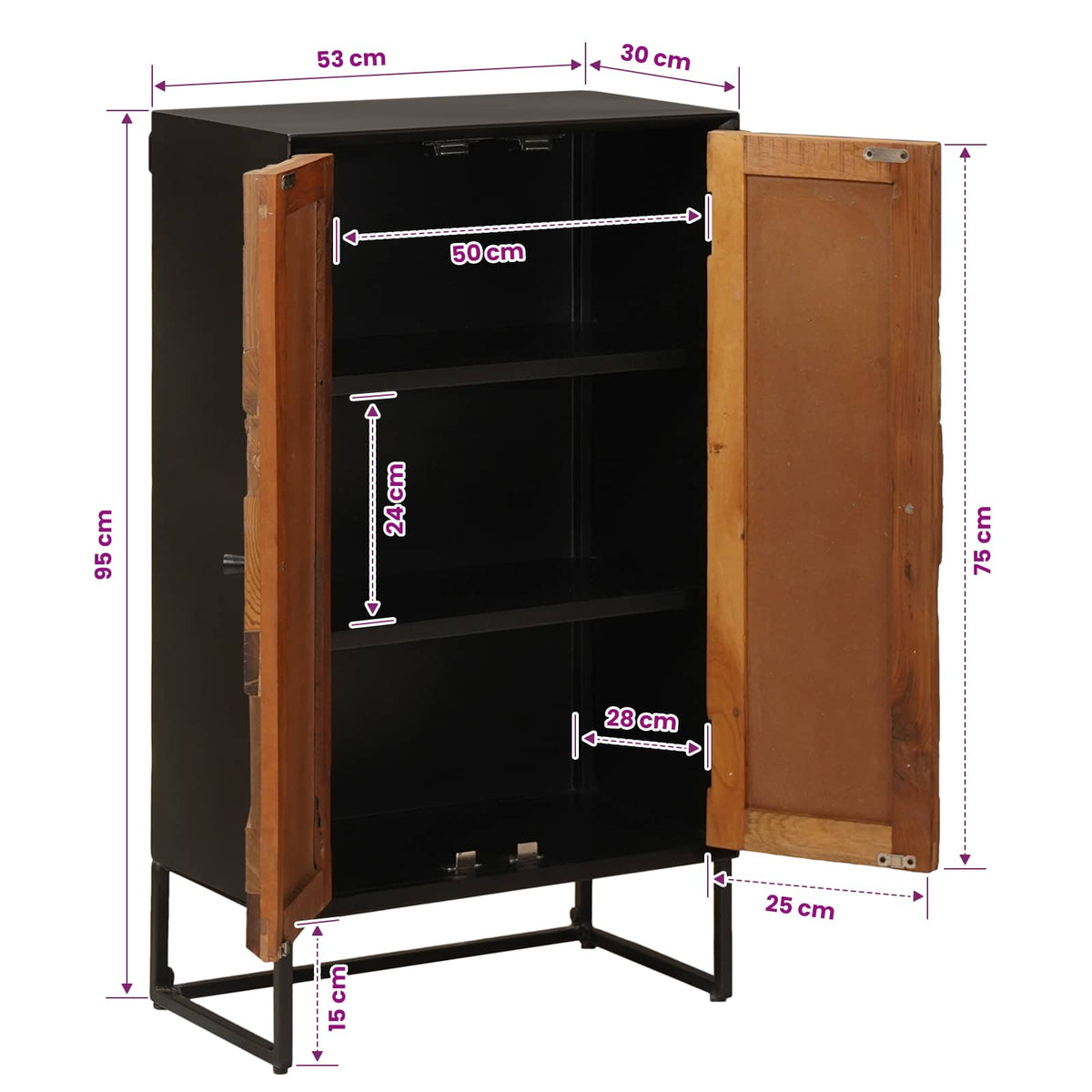 Hoge kast 53 x 30 x 95 cm