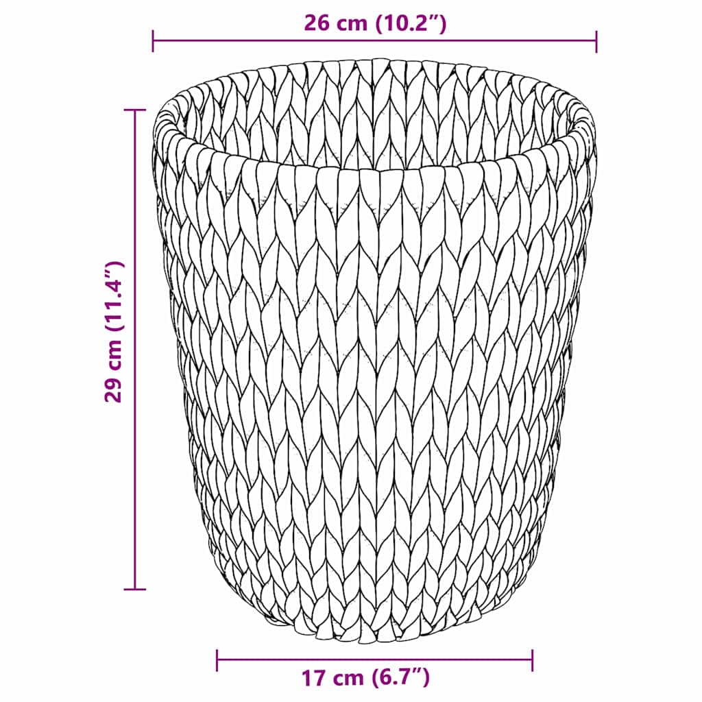 Afvalpapier bakken 2 pcs Naturel Ø 25 x 28,5 cm Waterhyacint