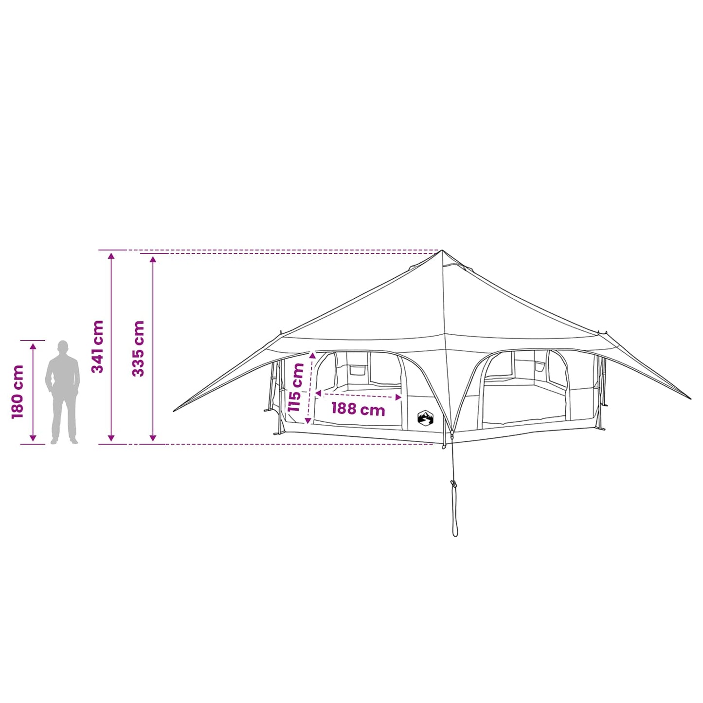 Gezinstent Groen 18-Persoon 185T Polyester met PU Coating