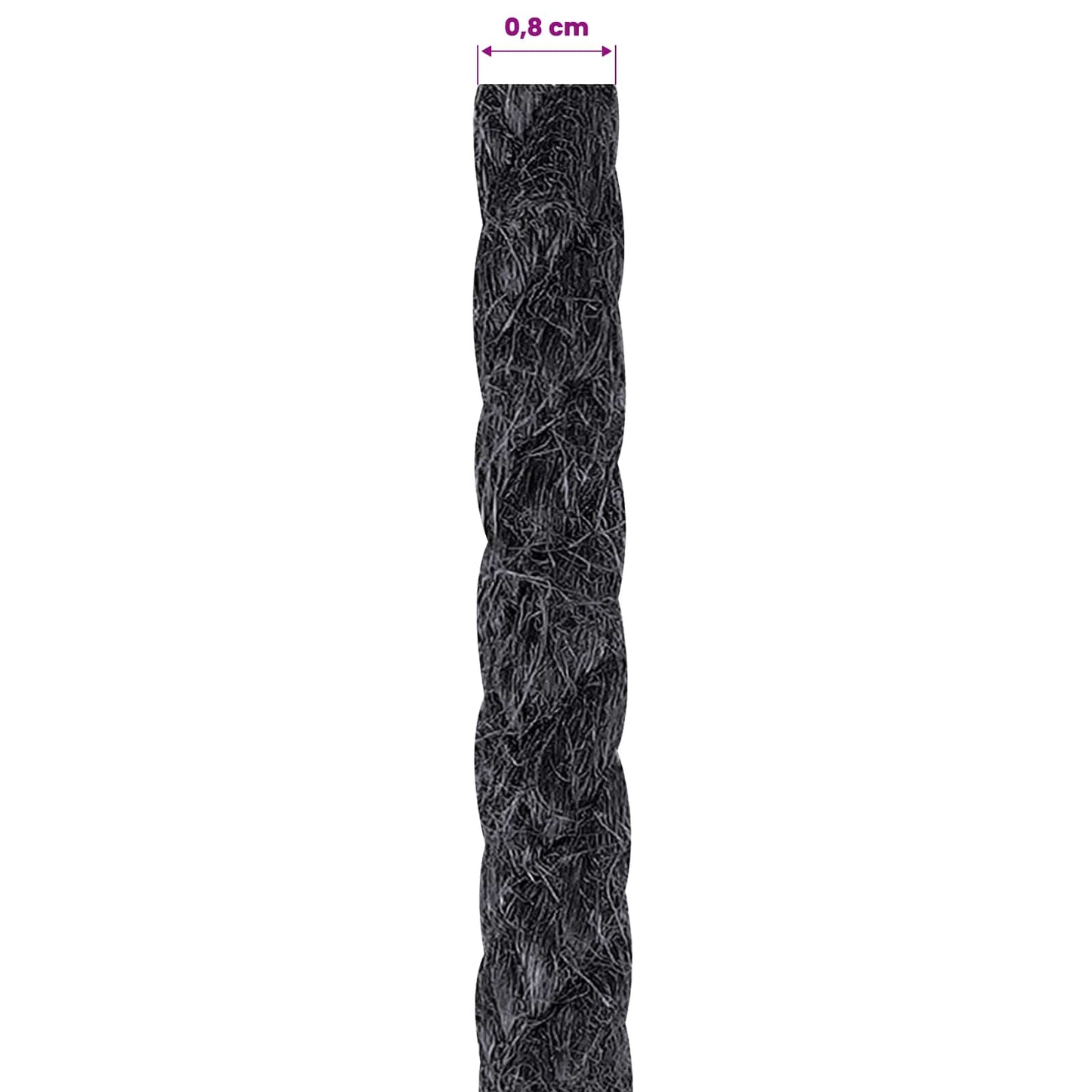 Jute Touw 8 Zwart 100% Tossa jute