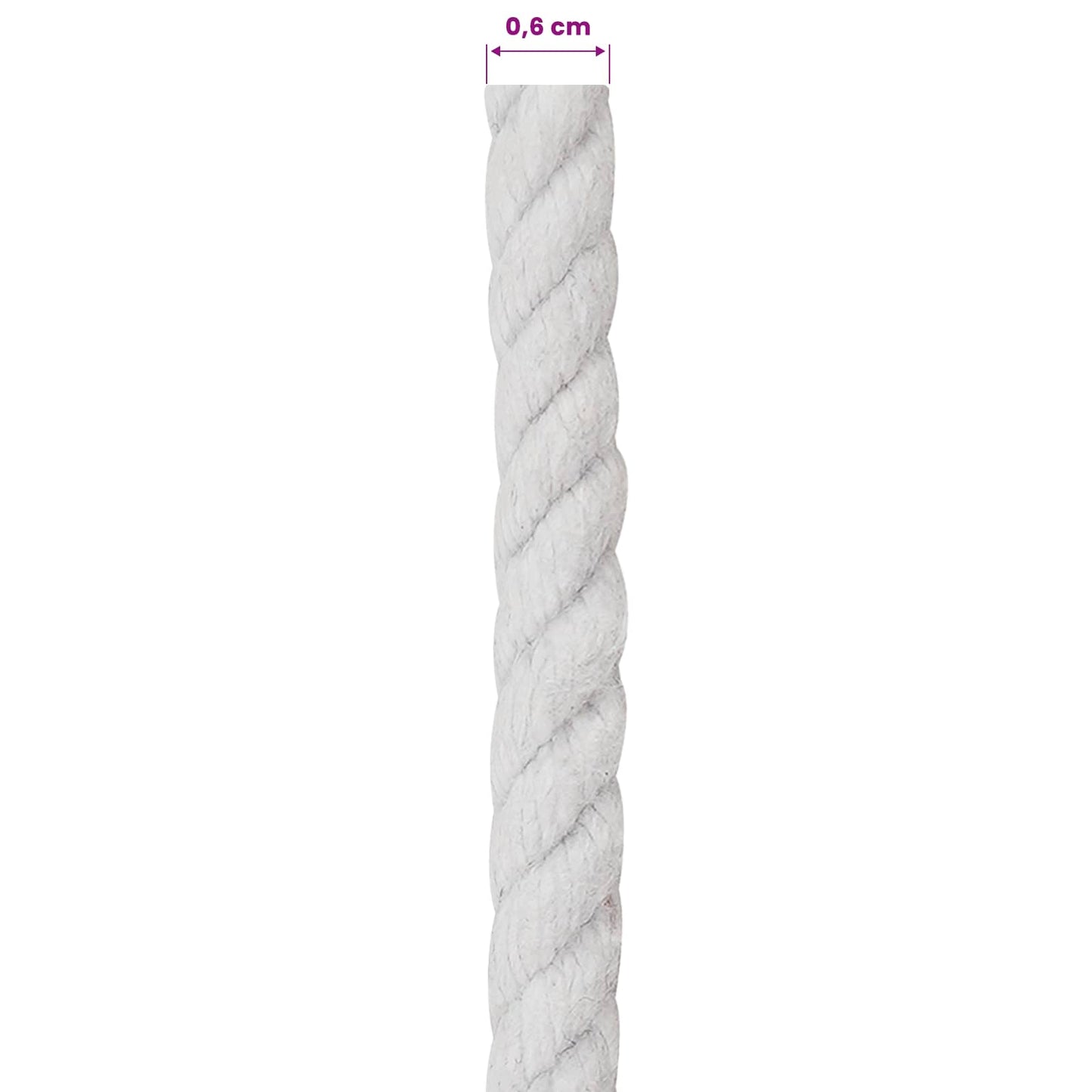 Touw Wit 0,6 x 0,6 x 2500 cm Katoen