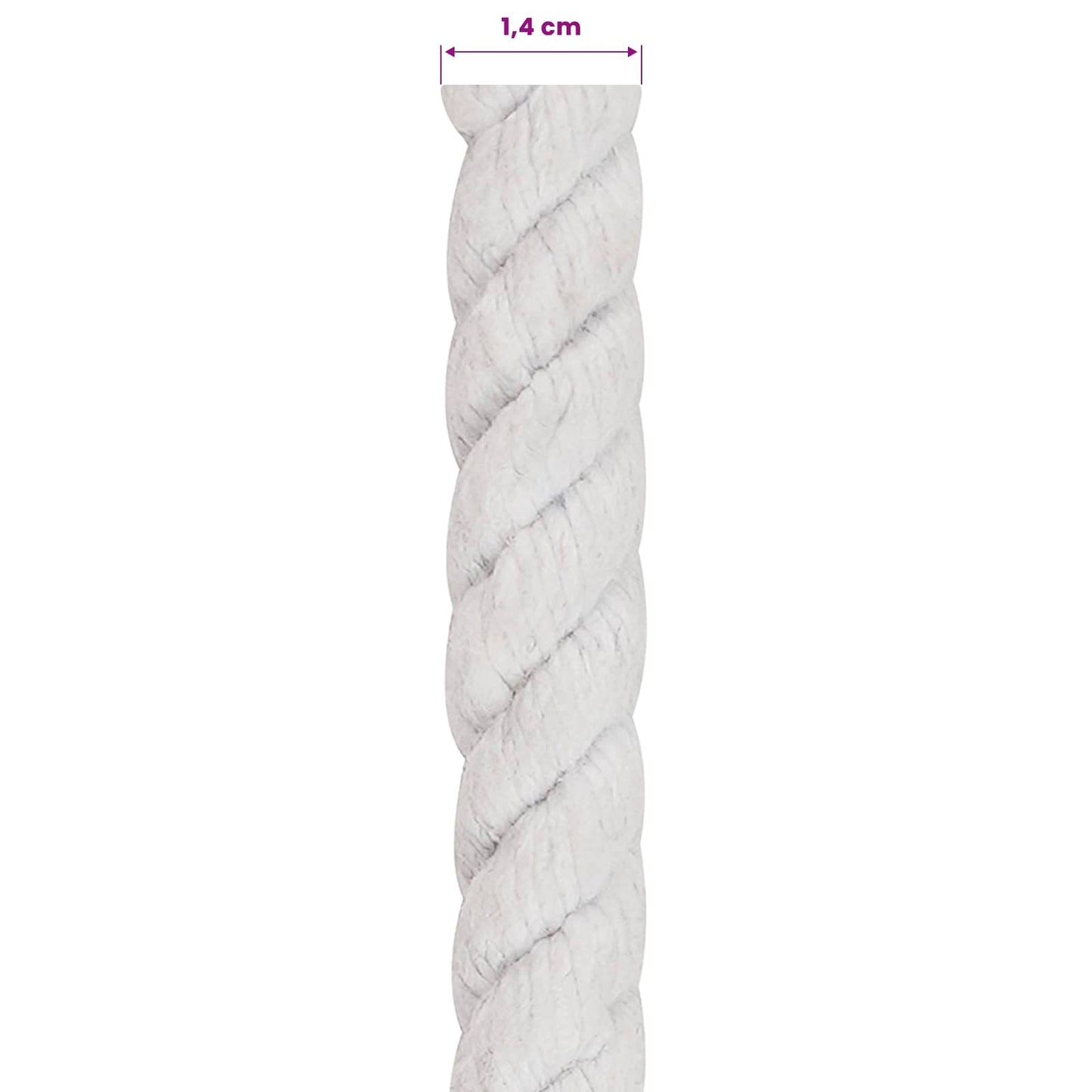 Touw Wit 1,4 x 1,4 x 2500 cm Katoen