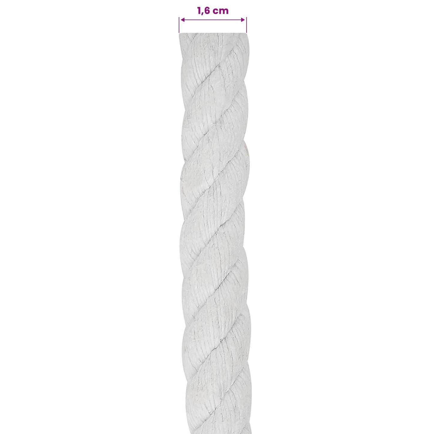 Touw Wit 1,6 x 1,6 x 2500 cm Katoen