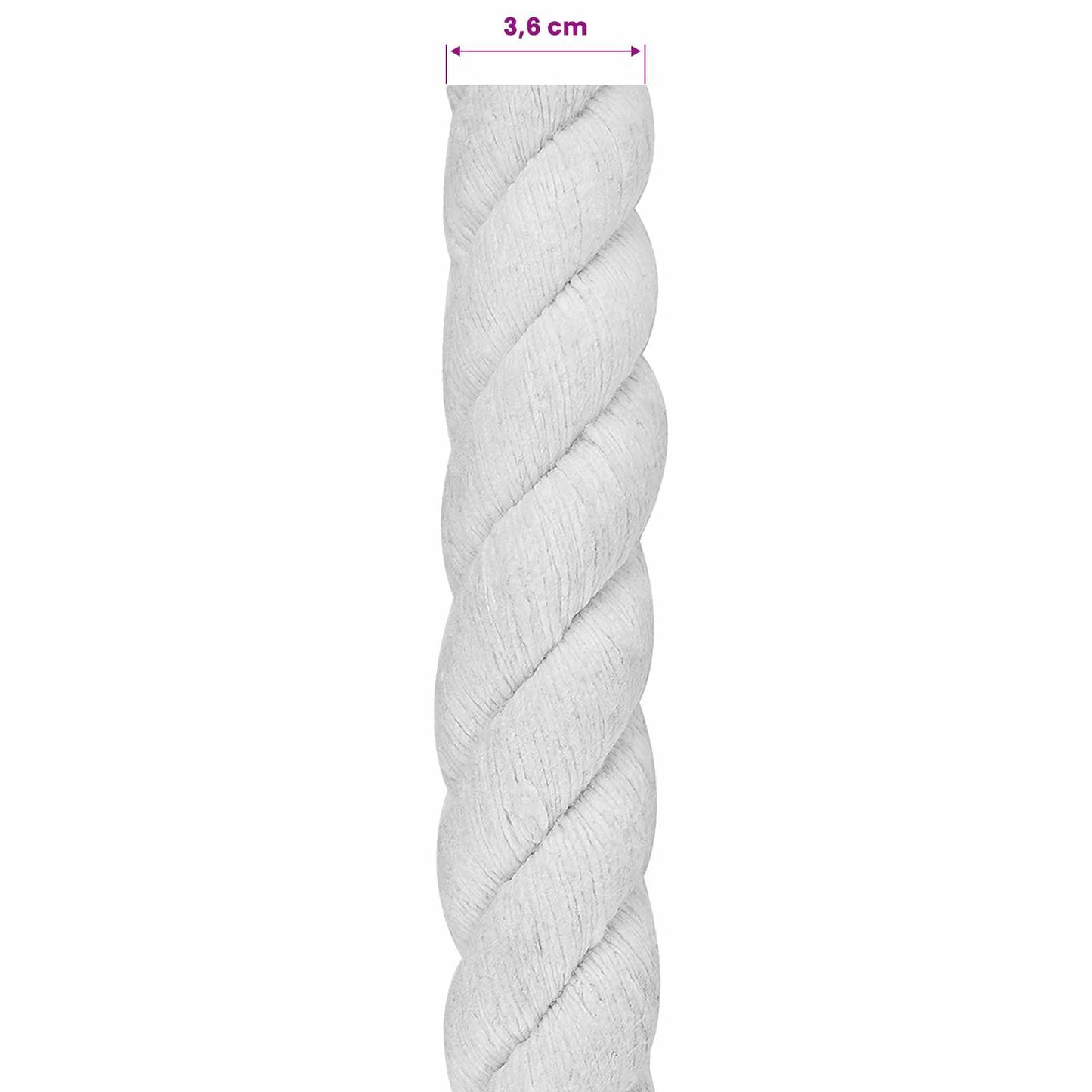 Touw Wit 3,6 x 3,6 x 1000 cm Katoen