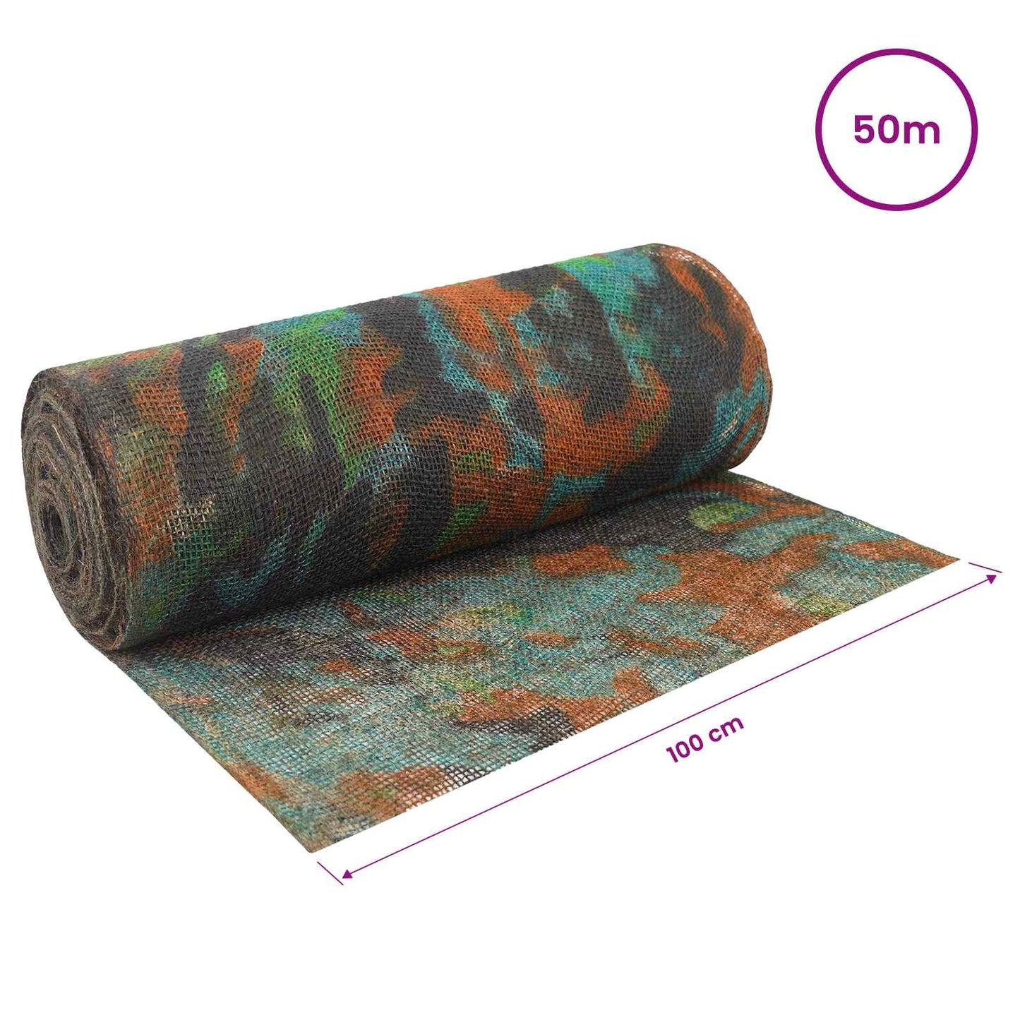 Jute Rol Camouflage 100 x 5000 cm