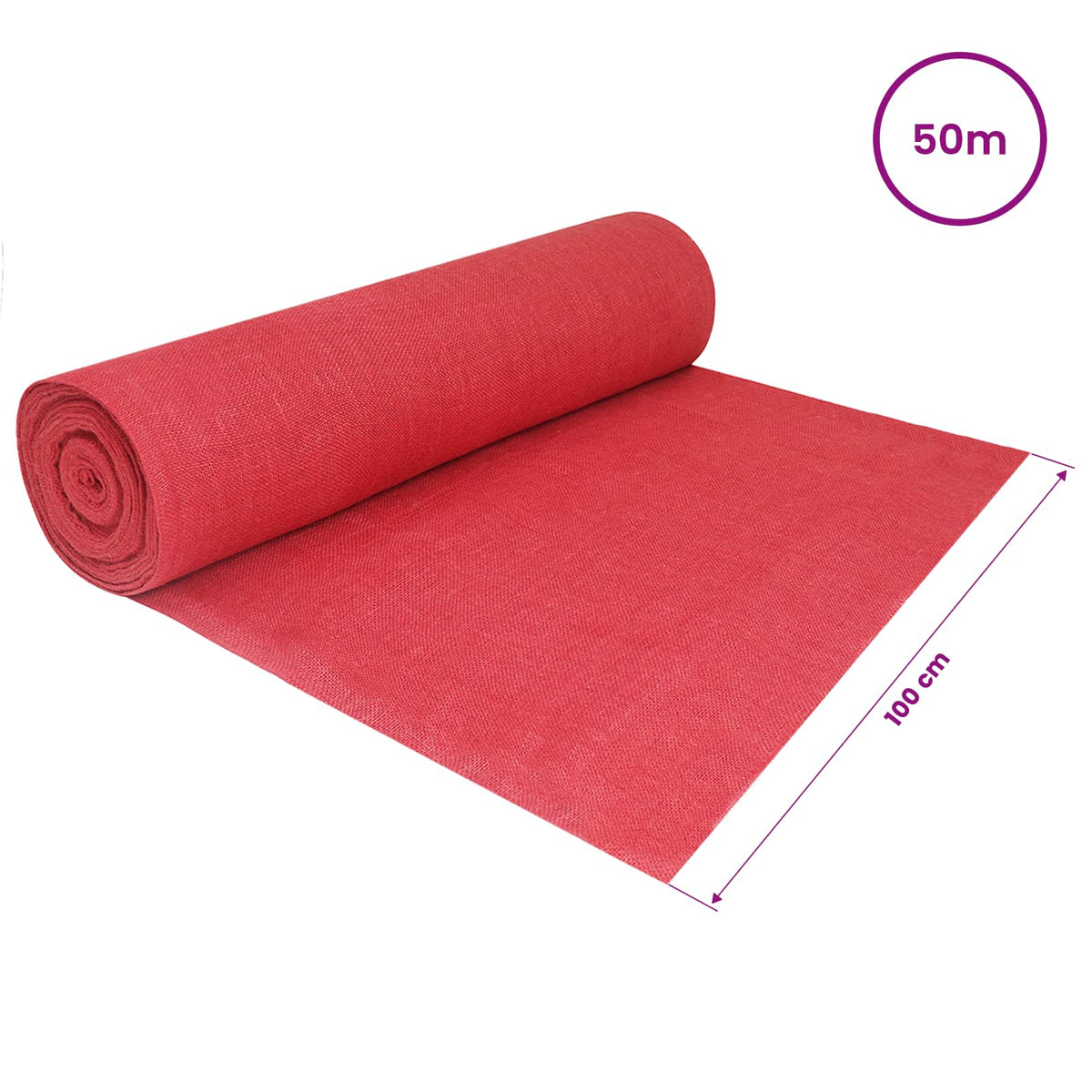 Jute Rol 200 x 5000 cm Rood