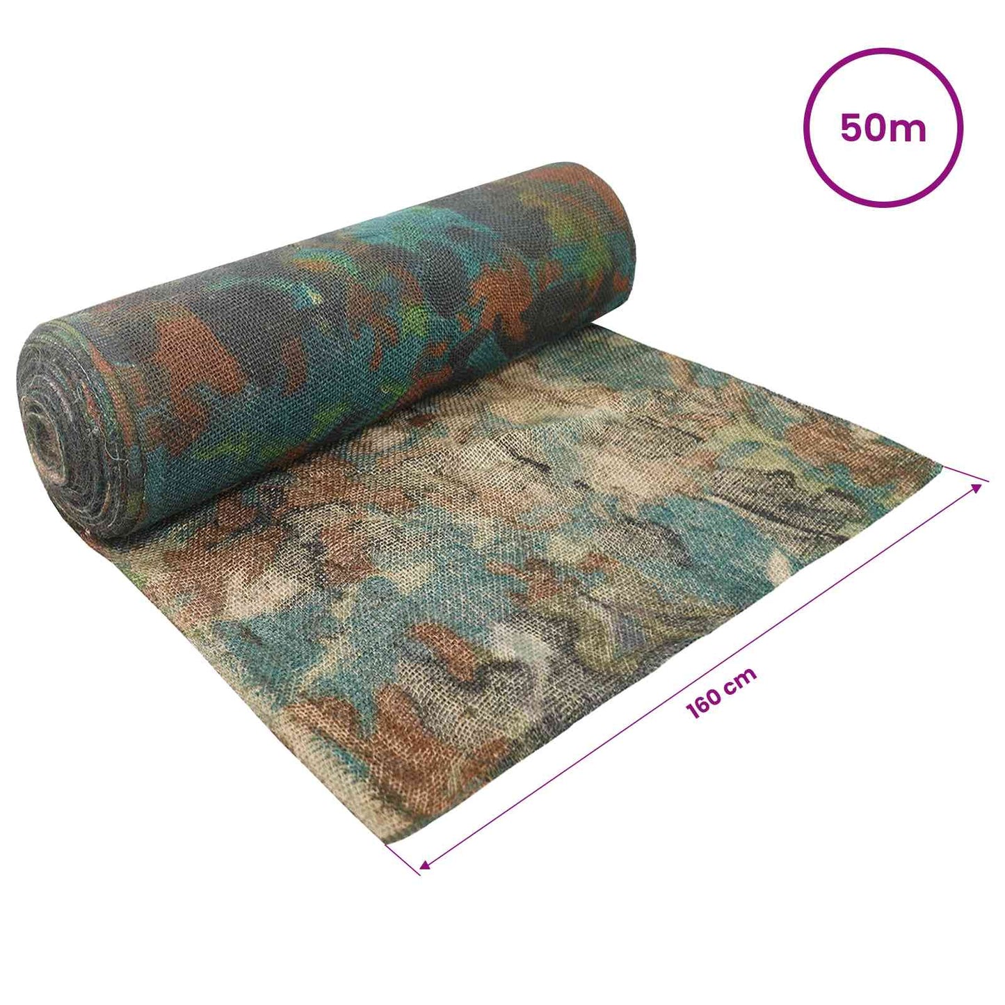 Jute Rol Camouflage 160 x 5000 cm