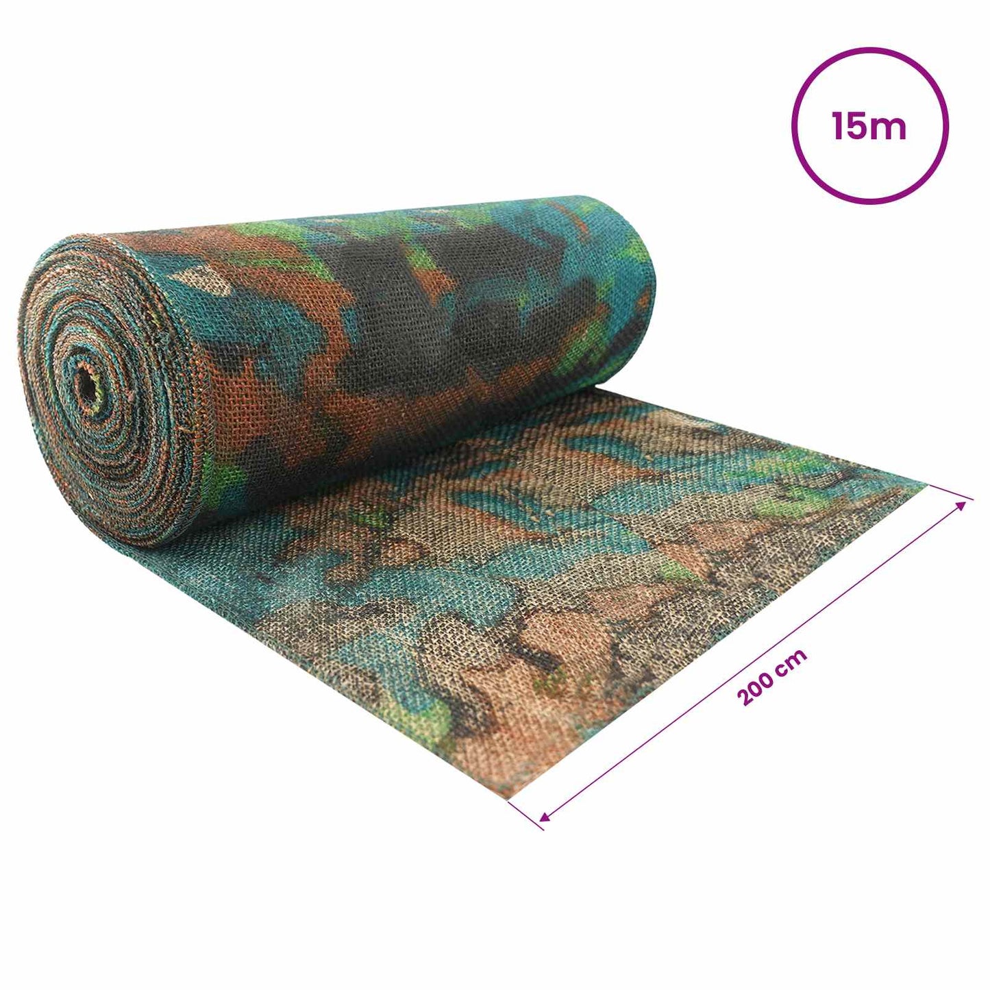 Jute Rol Camouflage 200 x 1500 cm