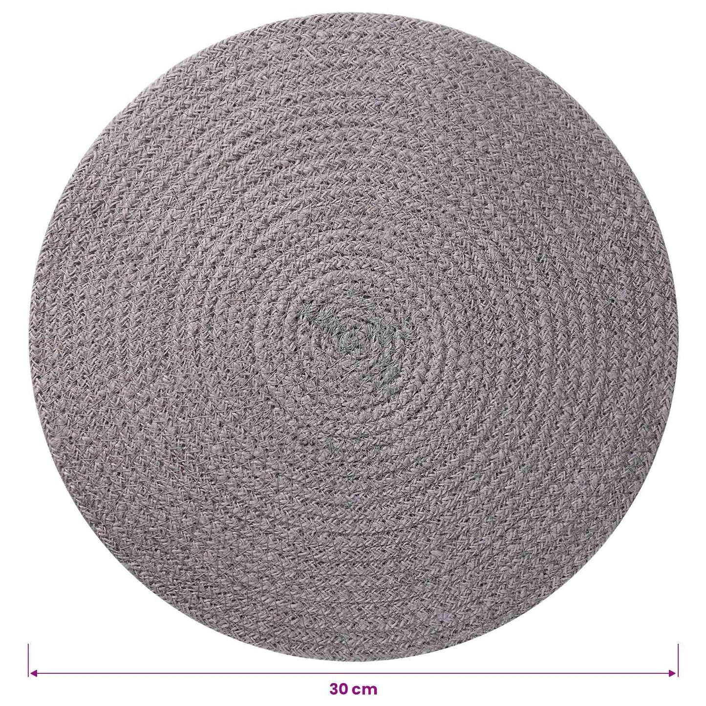 Jute placematten 12 st Grijs 100% Tossa Jute