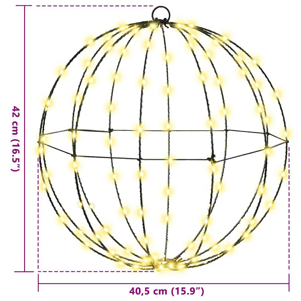 Bal met 192 LED 2 pcs Warmwit 40 cm Metaal