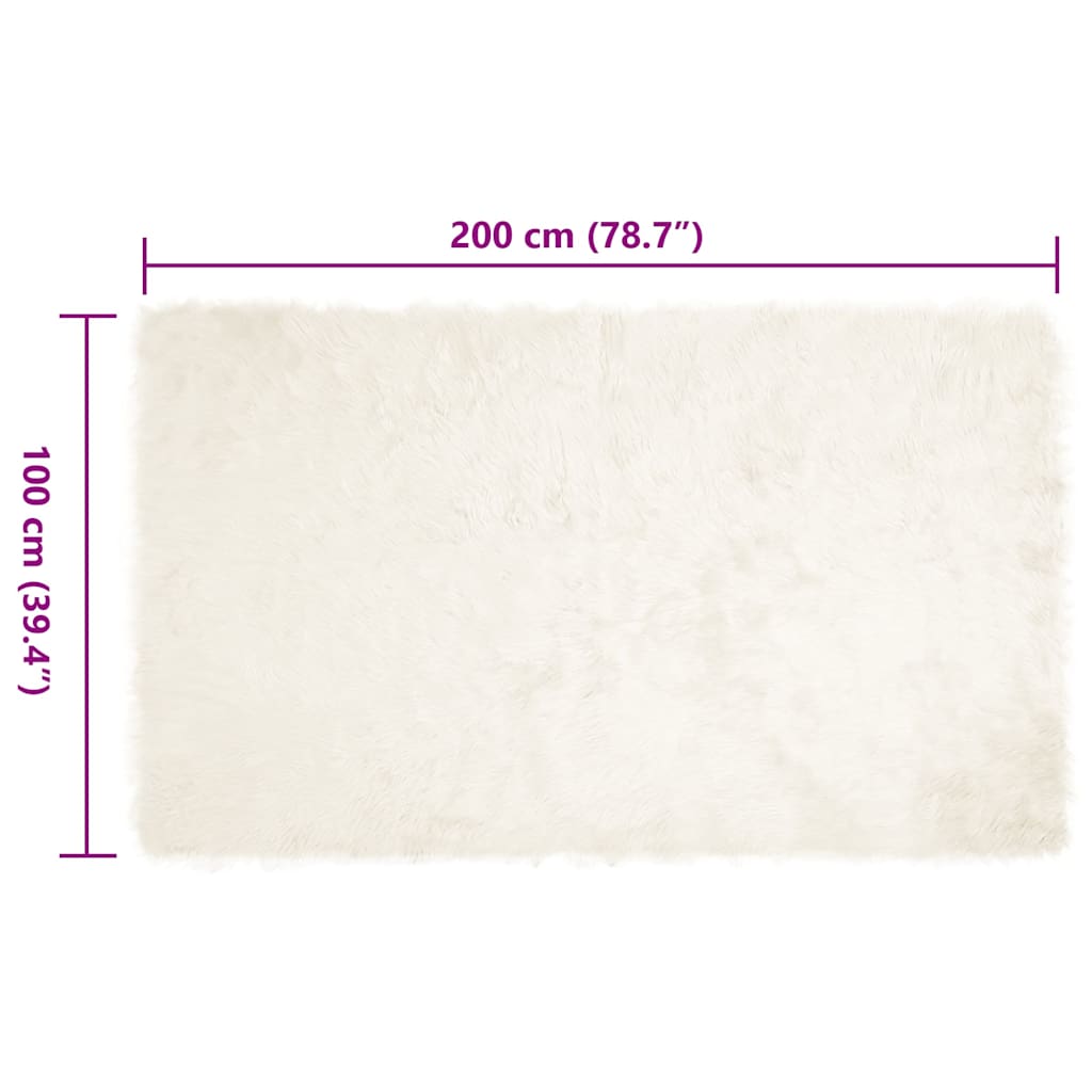 Nepleer Schapenvacht Tapijt Wit 100 x 200 cm Polyester