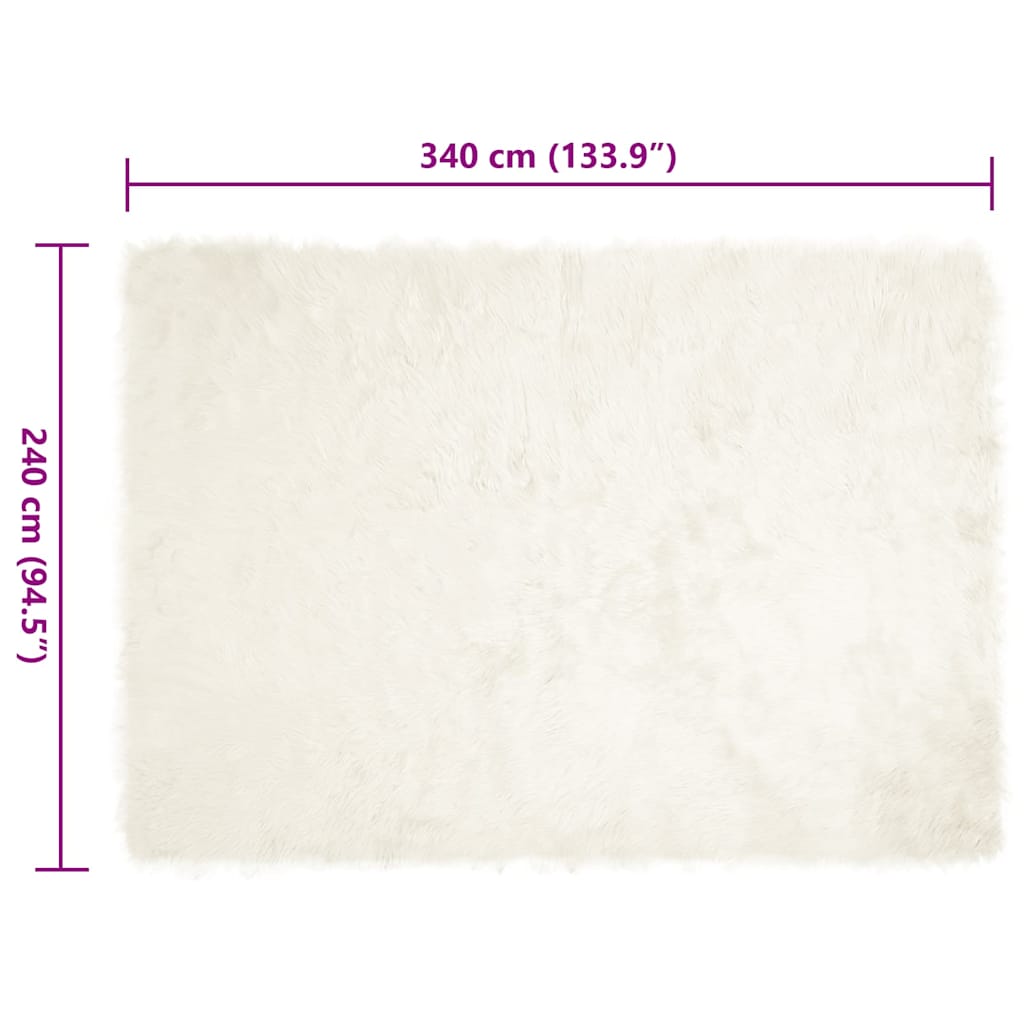 Nepleer Schapenvacht Tapijt Wit 240 x 340 cm Polyester
