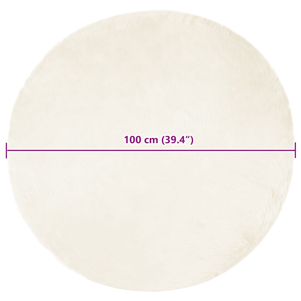 Nepleer Schapenvacht Tapijt Wit 100 x 100 cm Polyester