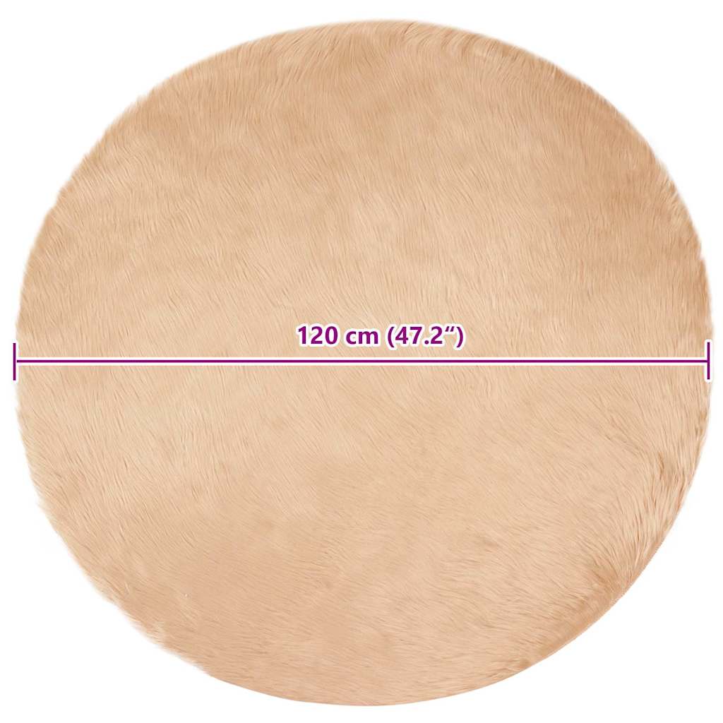 Nepleer Schapenvacht Tapijt Beige 120 x 120 cm Polyester