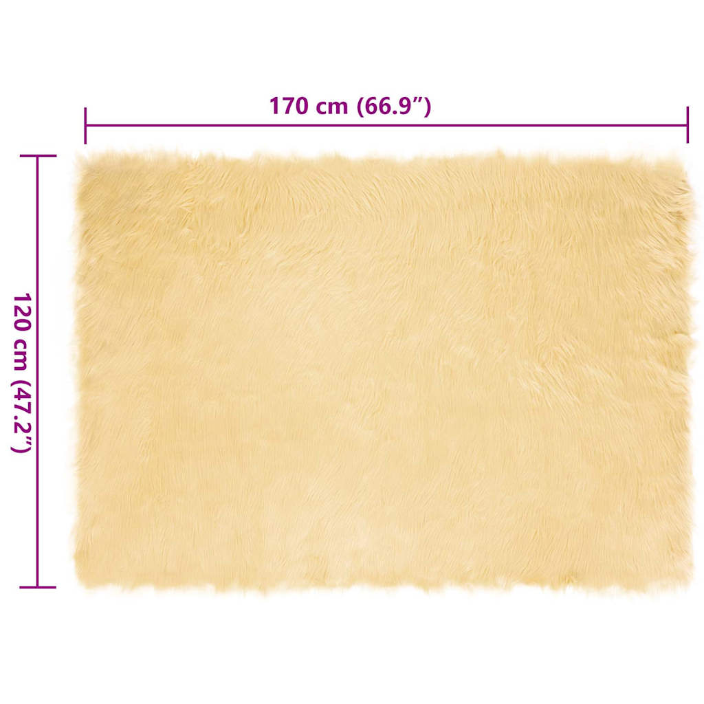 Nepleer Schapenvacht Tapijt Crème 120 x 170 cm Polyester